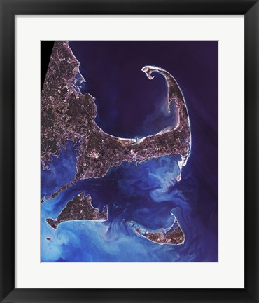 Framed Cape Cod - from space Print