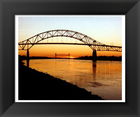 Framed Bourne Bridge over the Cape Cod Canal Print