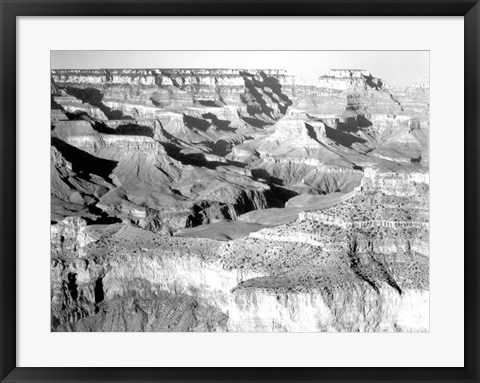 Framed Grand Canyon National Park canyon with ravine winding Print