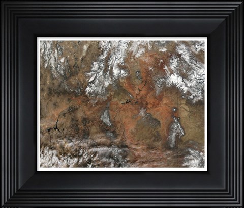 Framed Grand Canyon satellie view from space Print