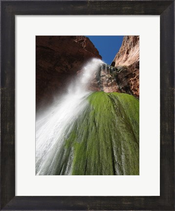 Framed Lower Ribbon Falls off the North Kaibab Trail in the Grand Canyon Print