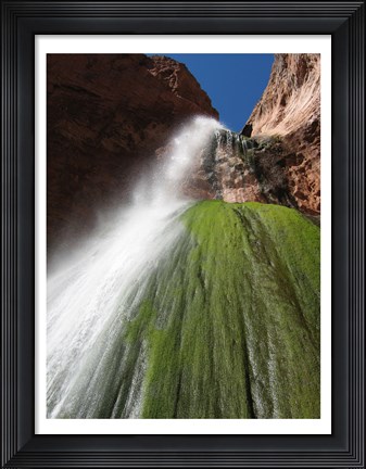 Framed Lower Ribbon Falls off the North Kaibab Trail in the Grand Canyon Print