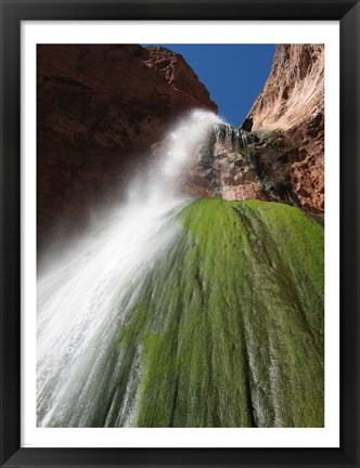 Framed Lower Ribbon Falls off the North Kaibab Trail in the Grand Canyon Print