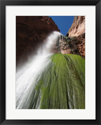 Framed Lower Ribbon Falls off the North Kaibab Trail in the Grand Canyon Print