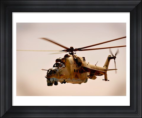 Framed Afghan Air Corps Mi-35 on Kandahar, 2009 Print
