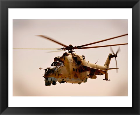 Framed Afghan Air Corps Mi-35 on Kandahar, 2009 Print