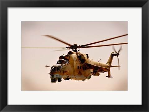 Framed Afghan Air Corps Mi-35 on Kandahar, 2009 Print