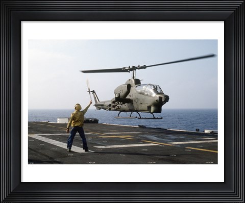 Framed AH-1T Sea Cobra helicopter Print