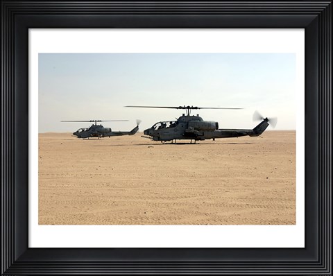 Framed AH-1W Super Cobras Print