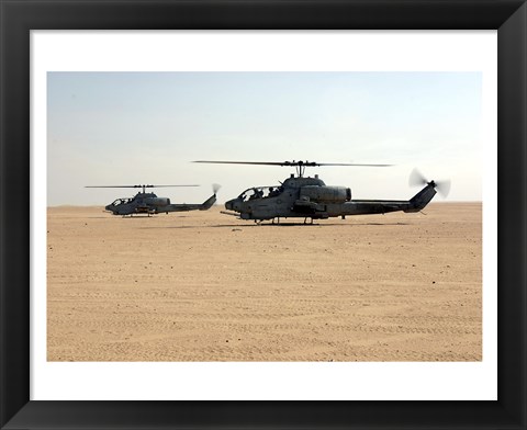Framed AH-1W Super Cobras Print
