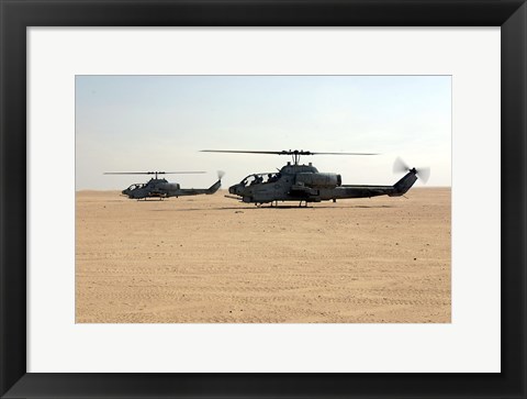 Framed AH-1W Super Cobras Print