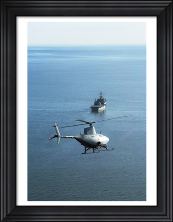 Framed Fire Scout unmanned helicopter Print