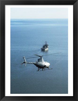 Framed Fire Scout unmanned helicopter Print