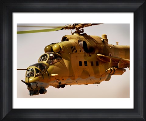 Framed Mi-35 Hind helicopter Print