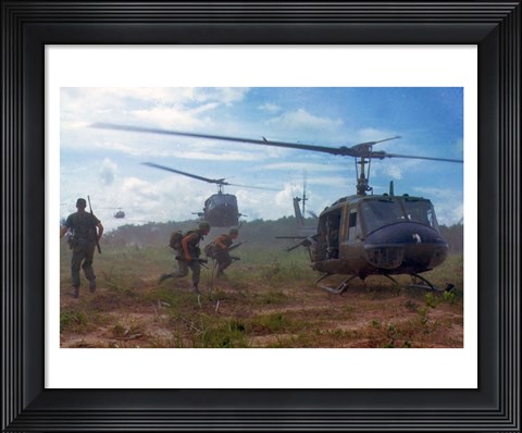 Framed UH-1D helicopters in Vietnam 1966 Print