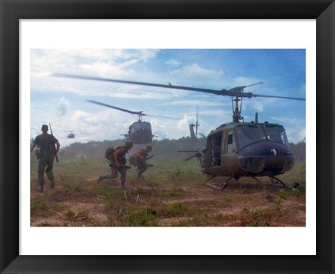 Framed UH-1D helicopters in Vietnam 1966 Print