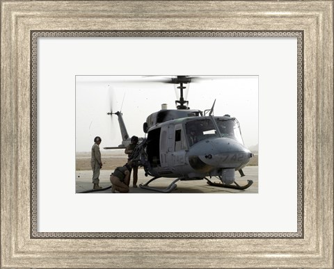 Framed US Marine Corps UH-1N Huey helicopter Print