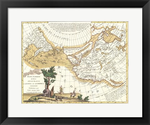 Framed 1776 Zatta Map of California and the Western Parts of North America Print