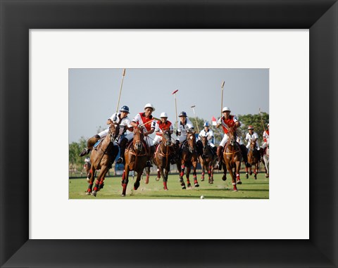 Framed Indonesia plays against Thailand in a round robin SEA Games 2007 Thailand Polo match Print