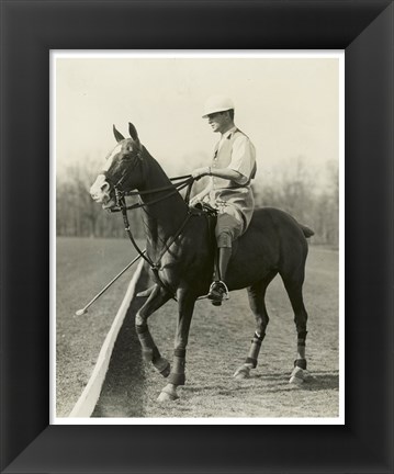 Framed M.J. Waterbury, polo player Print