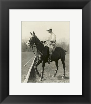 Framed M.J. Waterbury, polo player Print