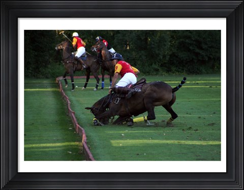 Framed Polo - red and yellow Print