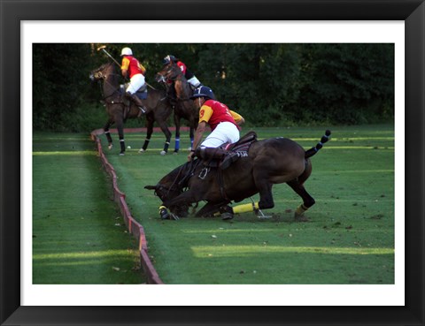 Framed Polo - red and yellow Print