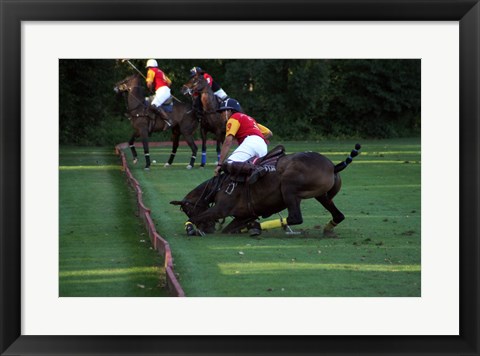 Framed Polo - red and yellow Print