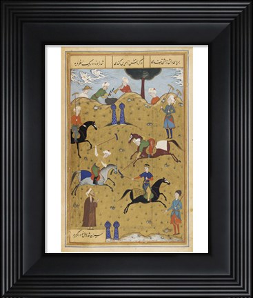 Framed Polo game from poem Guy Chawgan Print