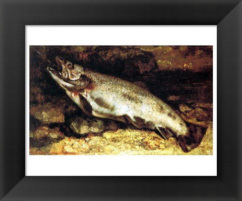 Framed Gustave Courbet - The Trout Print