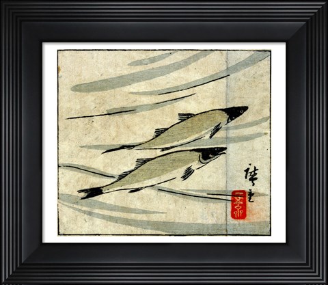 Framed Hiroshige III - Ayu zu Print