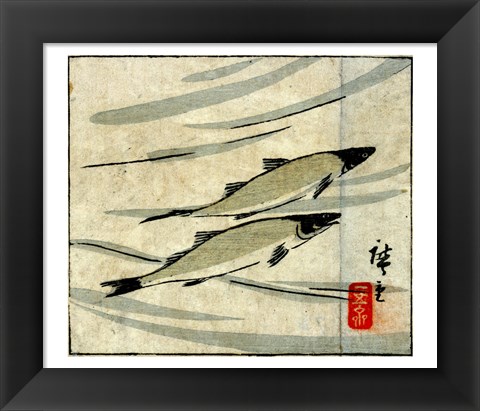 Framed Hiroshige III - Ayu zu Print