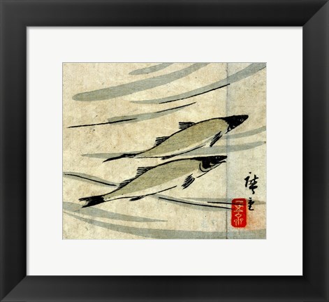 Framed Hiroshige III - Ayu zu Print