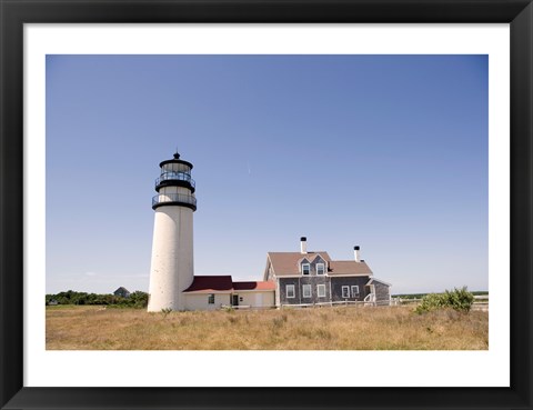 Framed Lighthouse in a field, Cape Cod Lighthouse (Highland), North Truro, Massachusetts, USA Print