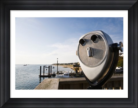 Framed Close-up of coin-operated binoculars, Cape Cod, Massachusetts, USA Print