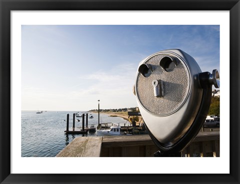 Framed Close-up of coin-operated binoculars, Cape Cod, Massachusetts, USA Print