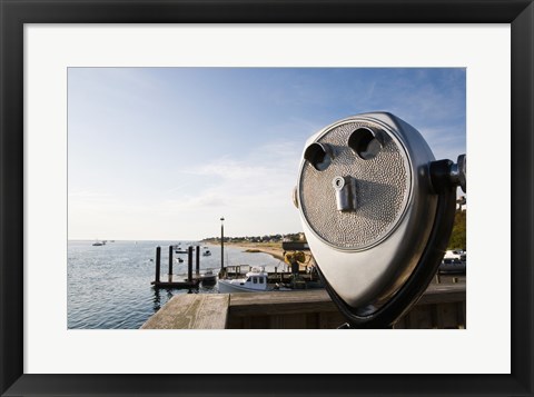 Framed Close-up of coin-operated binoculars, Cape Cod, Massachusetts, USA Print