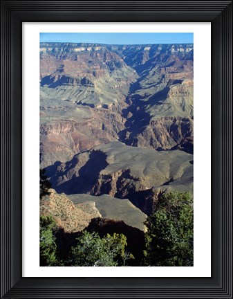 Framed Grand Canyon National Park with Green Trees Print