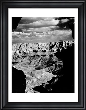 Framed Grand Canyon National Park (wide angle, black &amp; white) Print