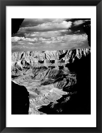 Framed Grand Canyon National Park (wide angle, black &amp; white) Print