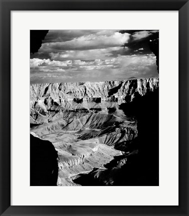 Framed Grand Canyon National Park (wide angle, black &amp; white) Print