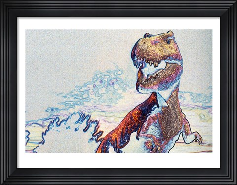Framed Close-up of a tyrannosaurus rex in color Print