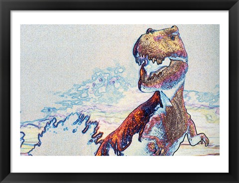 Framed Close-up of a tyrannosaurus rex in color Print