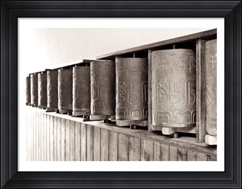Framed Tibetan Prayer Wheels Print