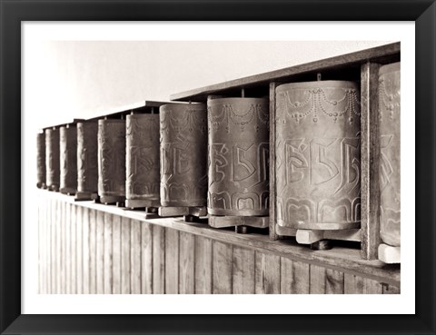 Framed Tibetan Prayer Wheels Print