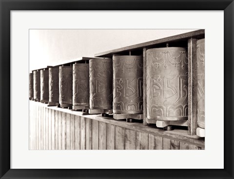 Framed Tibetan Prayer Wheels Print