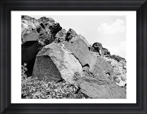 Framed Native American Petroglyph Print