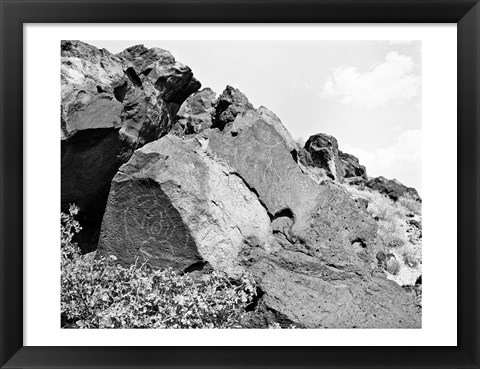 Framed Native American Petroglyph Print