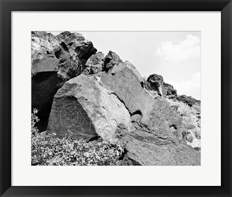 Framed Native American Petroglyph Print