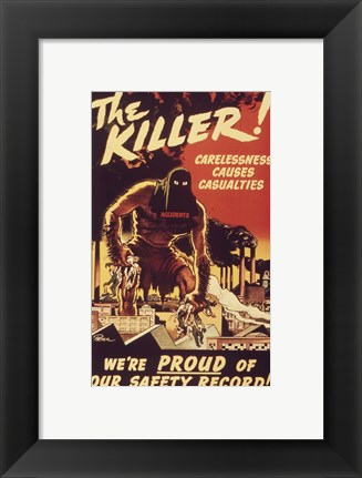 Framed Carelessness Causes Casualties Print